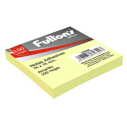 [OF91PR106] NOTA ADHESIVA PAPEL AMARILLO 75X75MM 100 HJS UD