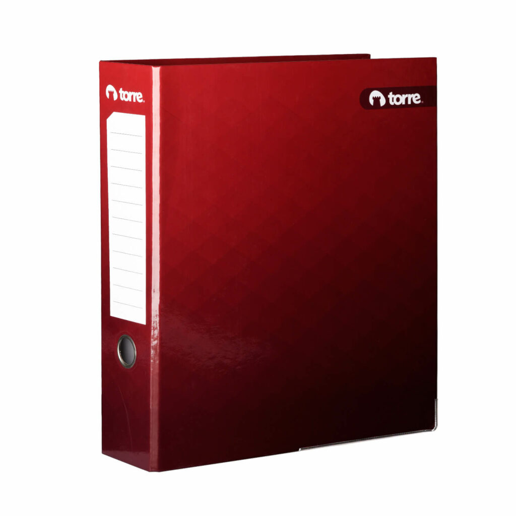 ARCHIVADOR OFICIO LOMO ANCHO BURDEO [450 HOJAS/CARTÓN DURO] UD