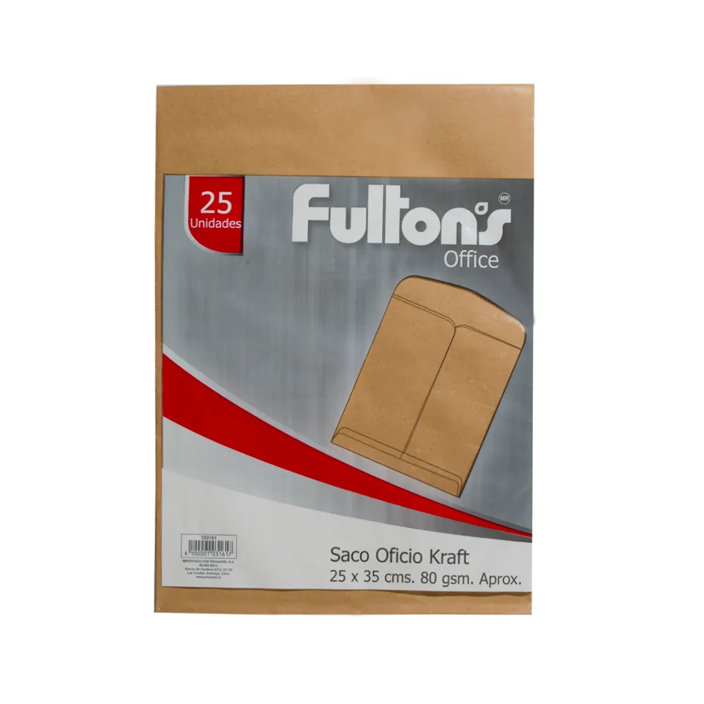 SOBRE SACO KRAFT OFICIO 80 g 1 unid - FULTONS