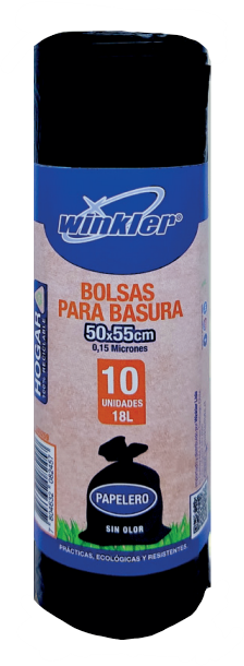 BOLSA BASURA NEGRA 50x55 (18 lts) 10 UDS