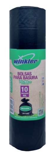 BOLSA BASURA NEGRA 70x90x0,18 Rollo 10 UDS
