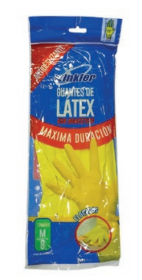 GUANTES LATEX AMARILLO 13" Talla M UD