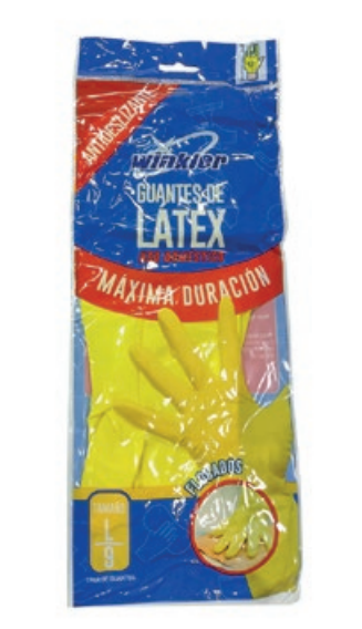 GUANTES LATEX AMARILLO 13" Talla L UD