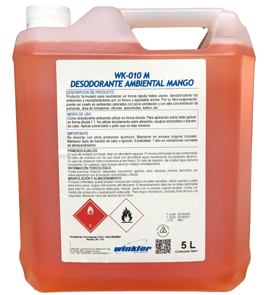 DESODORANTE AMBIENTAL MANGO 5L