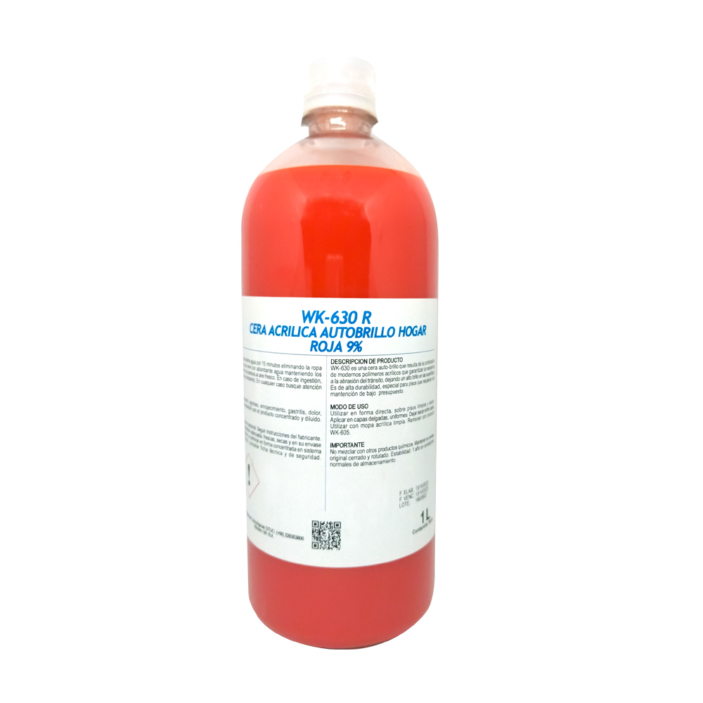 CERA ACRILICA AUTOBRILLO HOGAR ROJA (9%) 1L