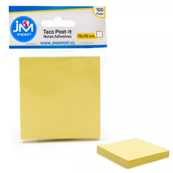 NOTA ADHESIVA PAPEL AMARILLO 75X75MM 100 HJS UD