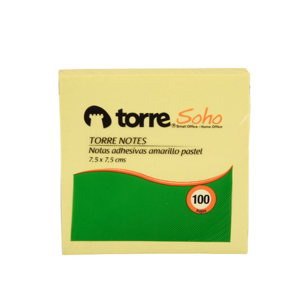 NOTA ADHESIVA PAPEL AMARILLO 75-76X75-76X75-76MM 100 hojas 1 unid - TORRE