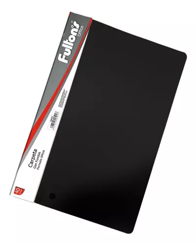 CARPETA OFICIO 40 FUNDAS VINIL LISO S/DISEÑO NEGRO UD
