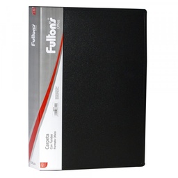 [OF91PR021] CARPETA OFICIO 20 FUNDAS VINIL LISO S/DISEÑO NEGRO UD