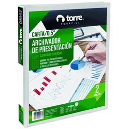 [OF91TR154] ARCHIVADOR VINIL BLANCO CARTA ANILLOS 120 HOJAS (0,5") UD
