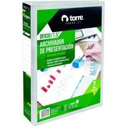 [OF91TR158] ARCHIVADOR VINIL BLANCO OFICIO ANILLOS 370 HOJAS (1,5") UD