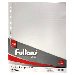 [OF91PR147] FUNDA PLÁSTICA ARCHIVADOR TRANSPARENTE CARTA LOMO BLANCO 10 unid