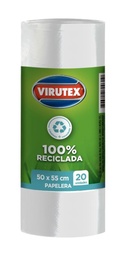 [AS88VT005] BOLSA BASURA BLANCA 50x55 Rollo 20 UD [764-158]